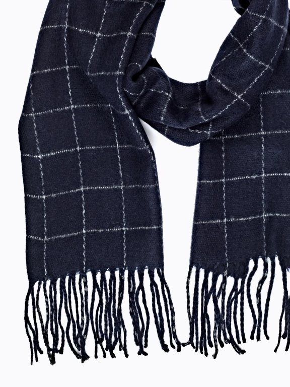 PLAID SCARF WITH FRINGES