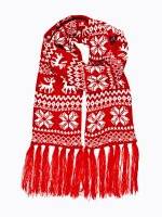 PATTERNED SCARF WITH TASSELS