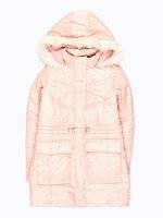 LONGLINE PADDED JACKET WITH FAUX FUR