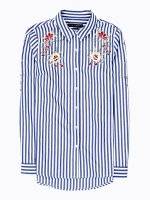 STRIPED SHIRT WITH FLORAL EMROIDERY