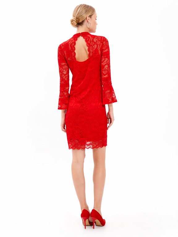 Lace dress with bell sleeves