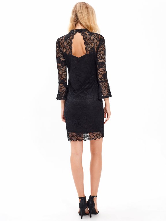 Lace dress with bell sleeves