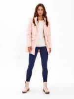 LONGLINE PADDED JACKET WITH FAUX FUR