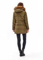 Longline padded jacket with zippers