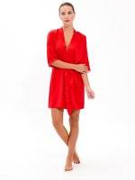 SATIN DRESSING GOWN WITH LACE