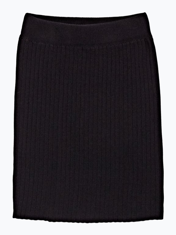 Rib-knit mini skirt