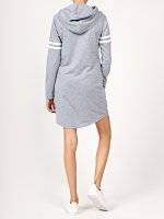 Printed sweatshirt dress with hood