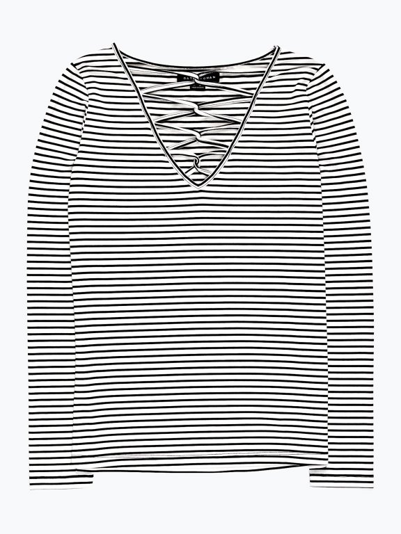 Striped t-shirt with front lacing