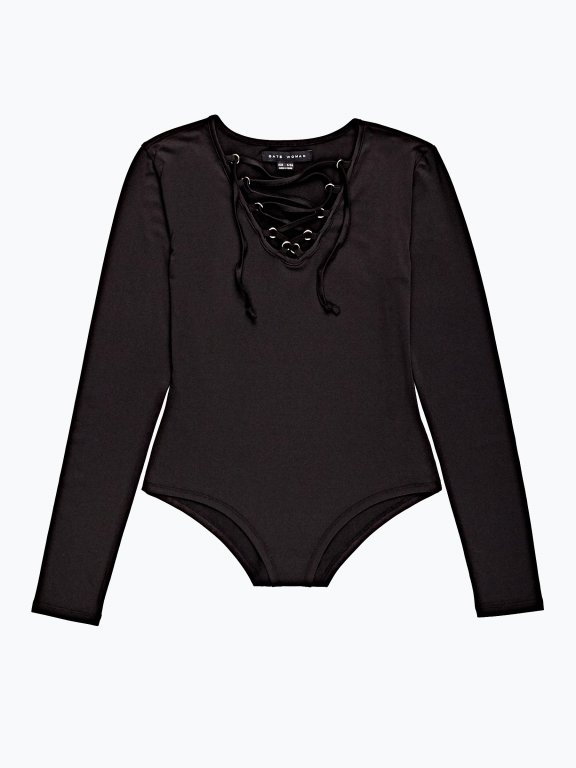 Bodysuit with front lacing