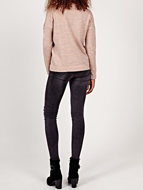 Roll neck jumper with pockets