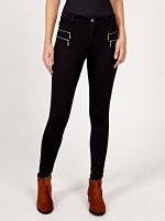 Stretch trousers with zipper details