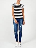 Striped t-shirt with chest print