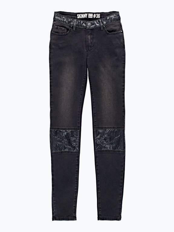 Combined skinny jeans in black wash