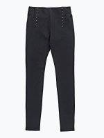 Knit trousers with rivets