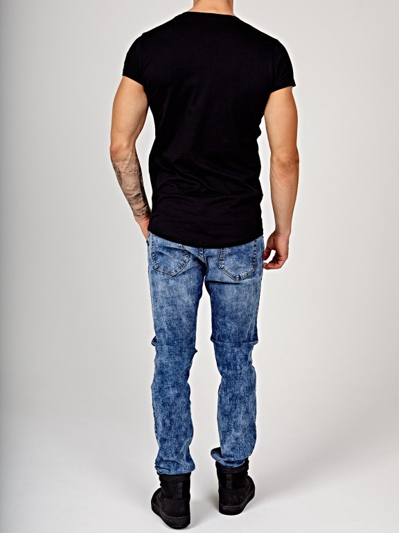Straight slim fit jeans in snow wash
