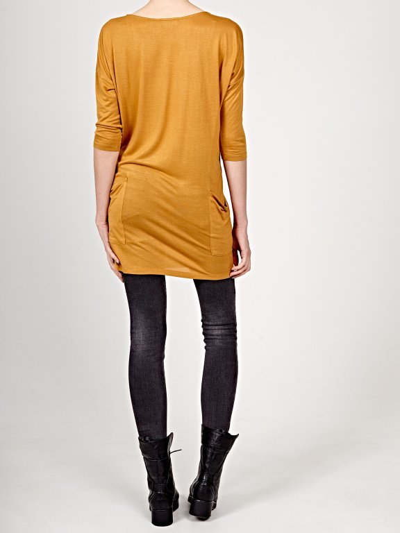 Oversized viscose top with pockets