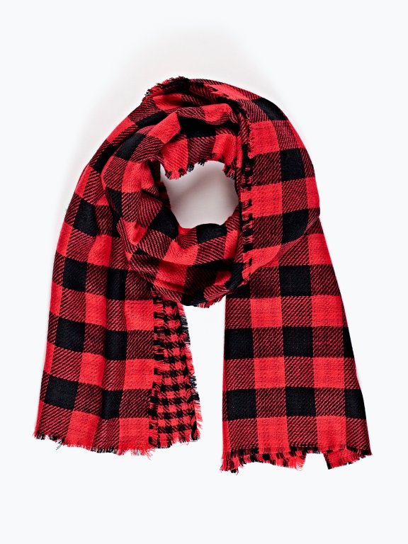 Reversible checked scarf