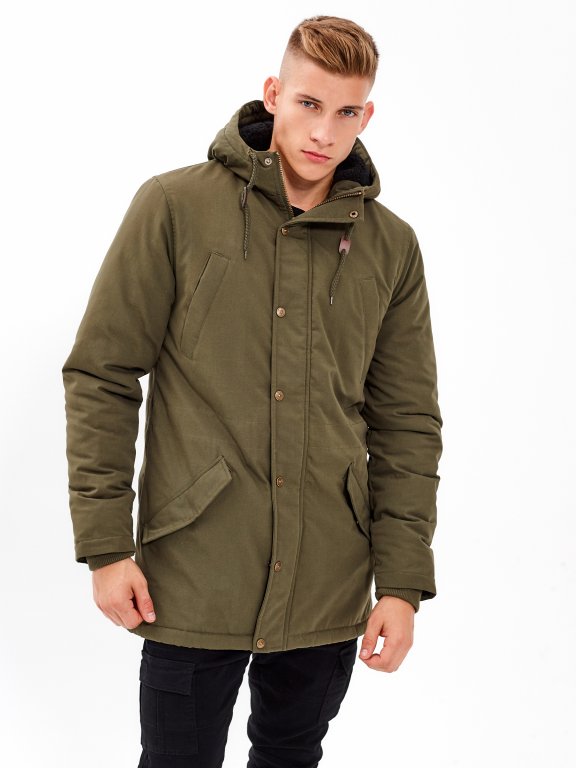 PILE LINED PADDED PARKA