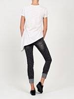 Skinny jeans with ankle zippers in black snow wash