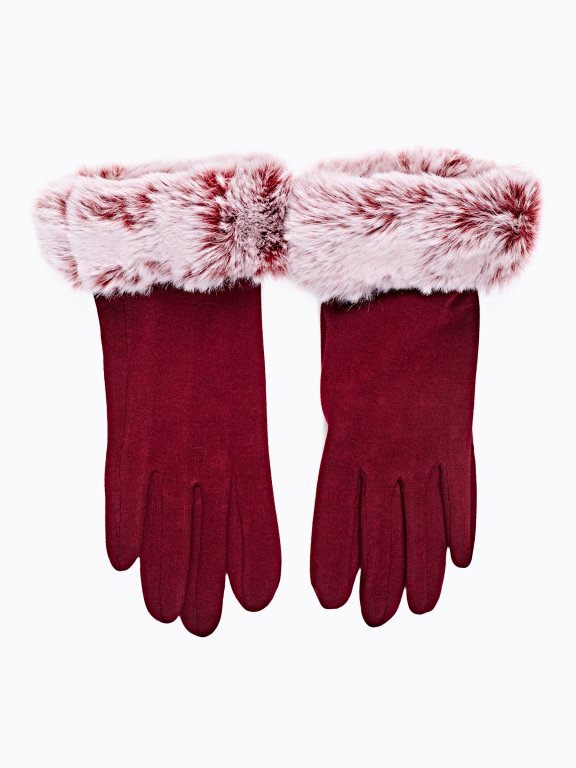 GLOVES WITH FAUX FUR DETAIL