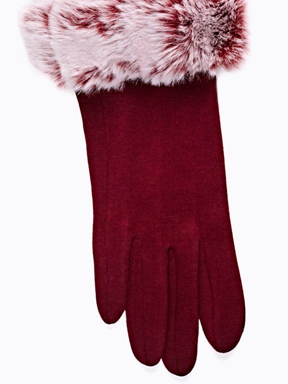 GLOVES WITH FAUX FUR DETAIL