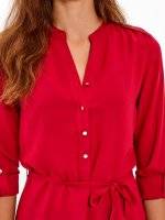 Longline viscose blouse with belt