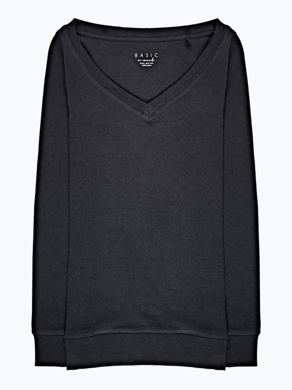 Basic rib-knit v-neck t-shirt