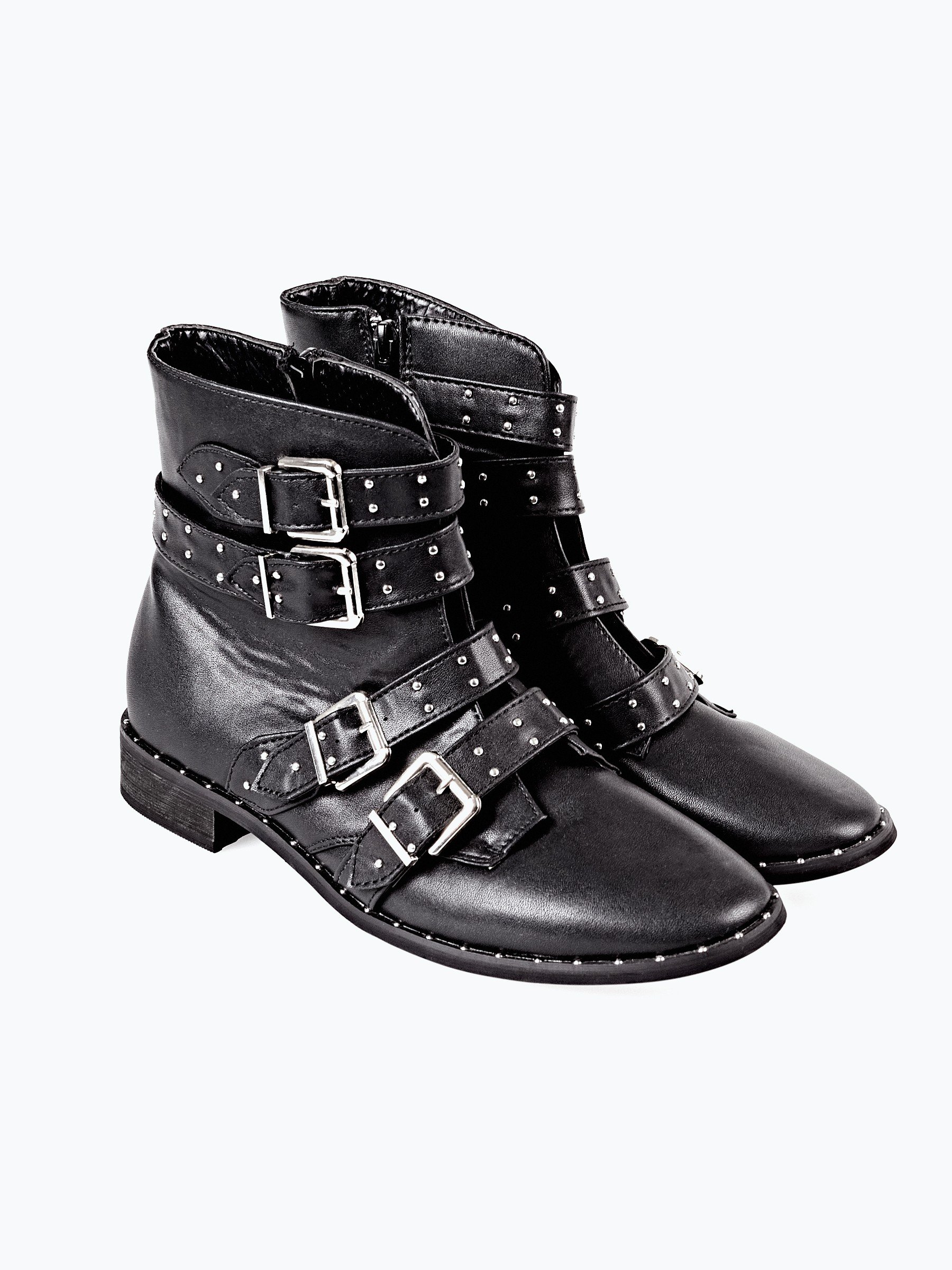Studded buckle-strap ankle boots | GATE