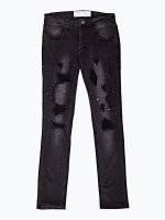 Damaged slim fit jeans with print