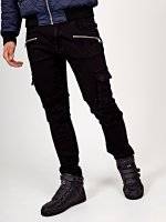 Slim cargo trousers with zippers