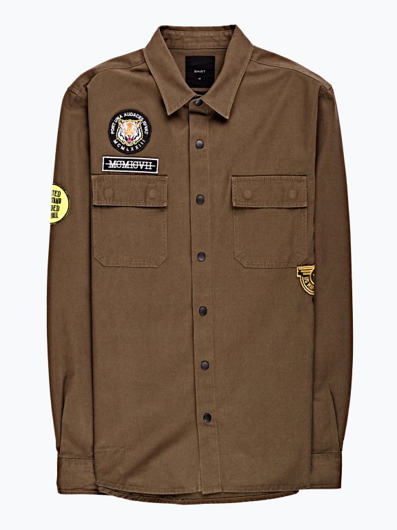 Cotton shirt with patches
