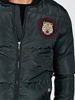 Quilted bomber jacket with chest patch