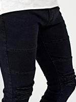 Destroyed straight slim fit jeans in black wash