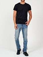 Straight fit jeans in mid blue wash