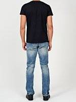 Straight fit jeans in mid blue wash