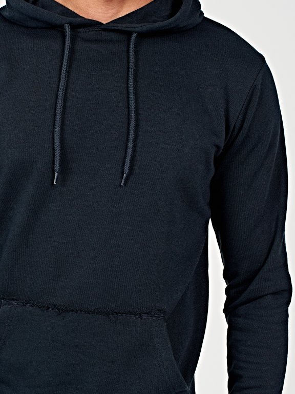 Hoodie with raw edges