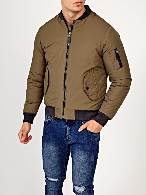 Basic padded bomber jacket