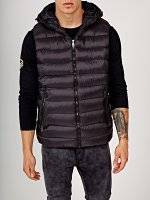 Quilted padded vest with hood