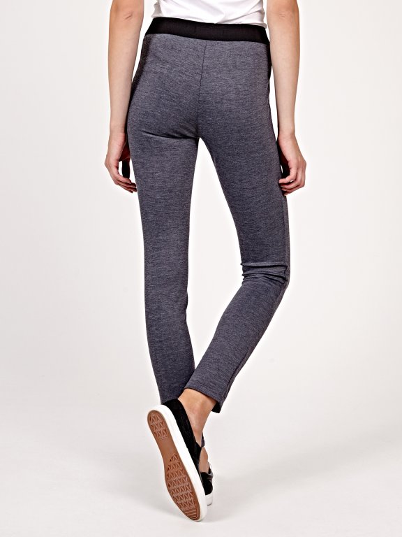 Marled leggings with contrast waist