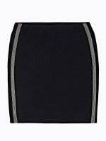 STRUCTURED MINI BODYCON SKIRT WITH DECORATIVE SIDE TAPES