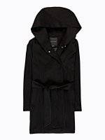 Hooded coat with belt