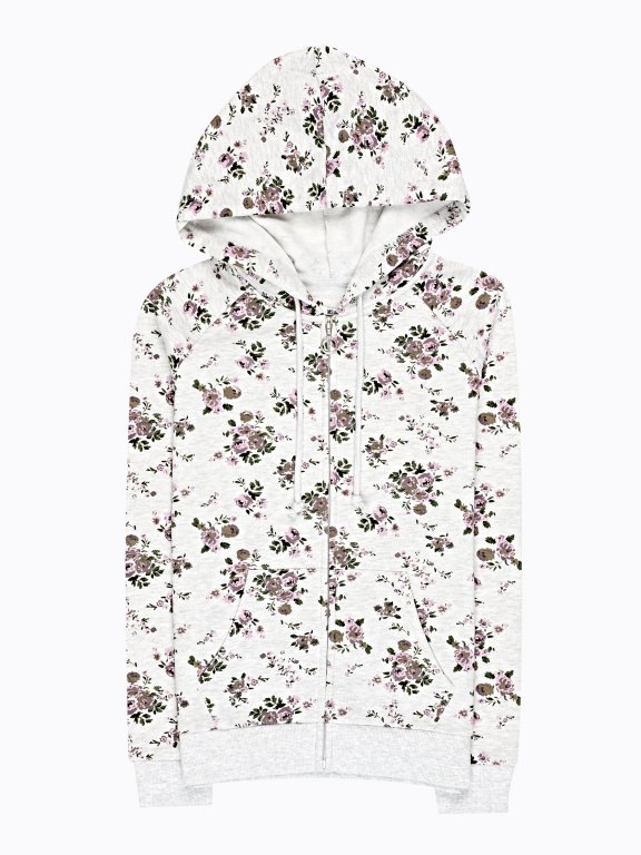 Flower print hoodie