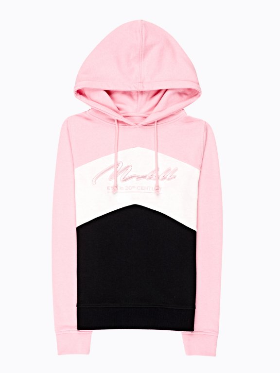 COLOUR BLOCK HOODIE WITH PRINT