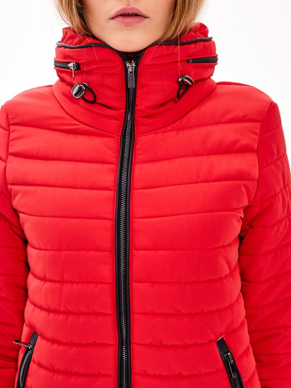 QUILTED PADDED JACKET WITH HIGH COLLAR