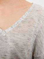 Longline marled  rib-knit jumper