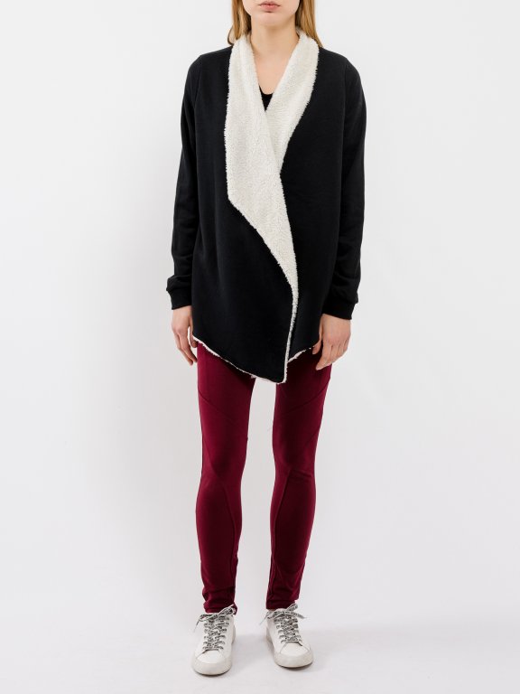 Pile lined cardigan