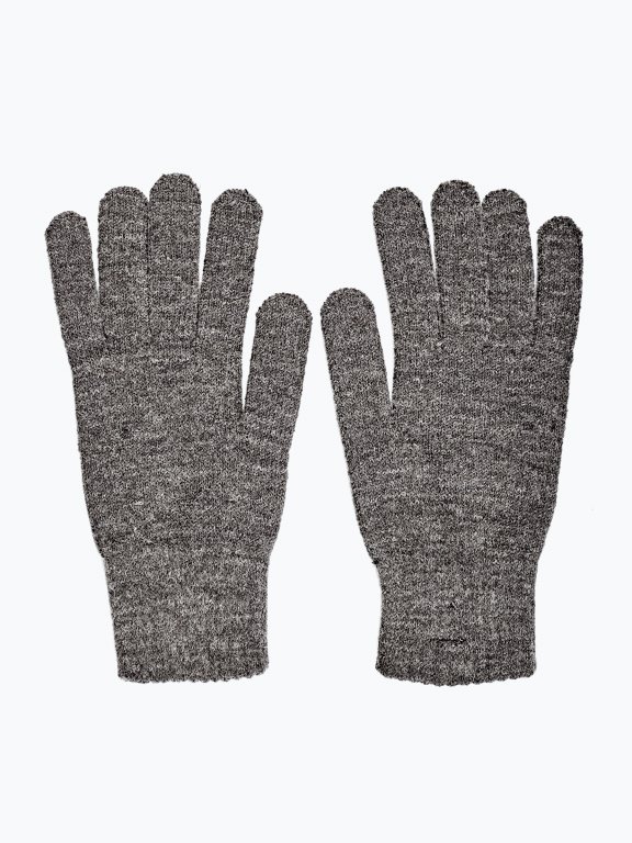 Knit gloves in wool blend