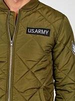 Quilted padded bomber jacket with patches
