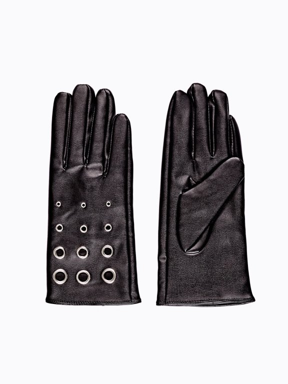 Gloves with eyelets