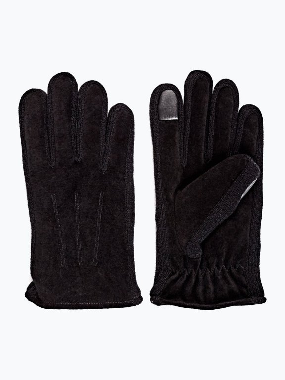 Combined leather gloves